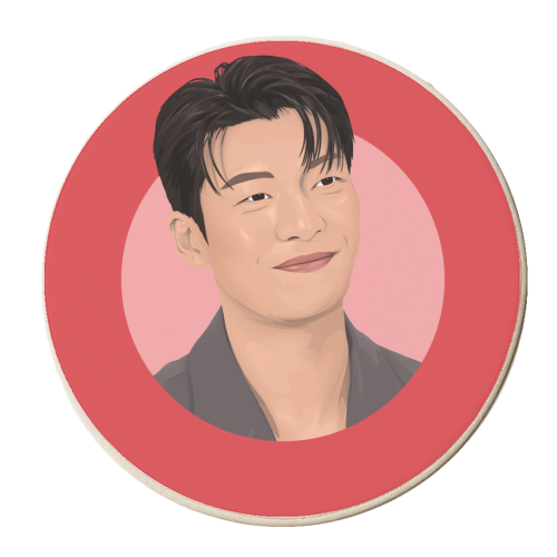 Wi Hajoon Squid Game - personalised beer coaster by Pink and Pip