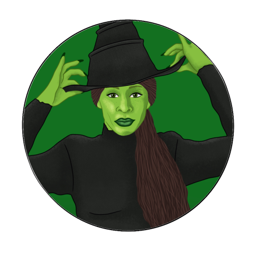 Wicked - Circle Sticker by Loren Grosvenor