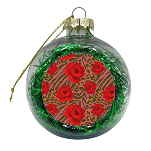 Wild Roses Jungle Mix - xmas bauble by Luxe and Loco