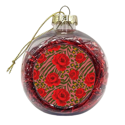 Wild Roses Jungle Mix - xmas bauble by Luxe and Loco