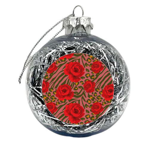Wild Roses Jungle Mix - xmas bauble by Luxe and Loco