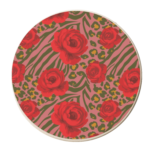 Wild Roses Jungle Mix - personalised beer coaster by Luxe and Loco