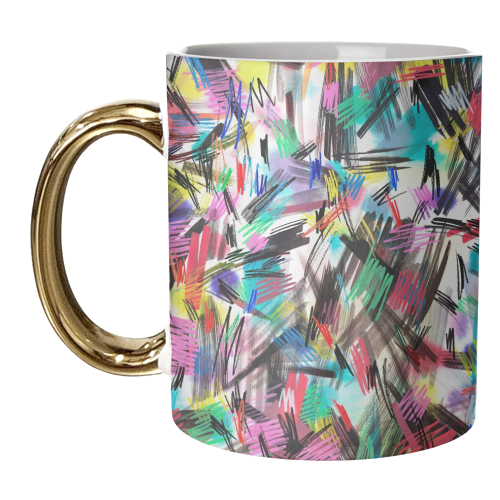 Wild Strokes Multi - unique mug by Ninola Design