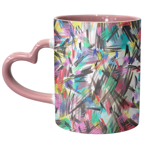 Wild Strokes Multi - unique mug by Ninola Design