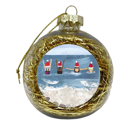 Wild Swimming at Christmas - xmas bauble by Christina Carpenter
