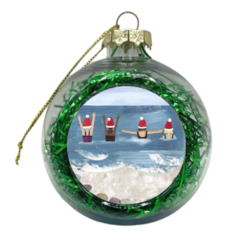 Wild Swimming at Christmas - xmas bauble by Christina Carpenter