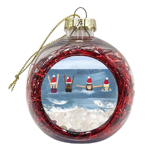 Wild Swimming at Christmas - xmas bauble by Christina Carpenter