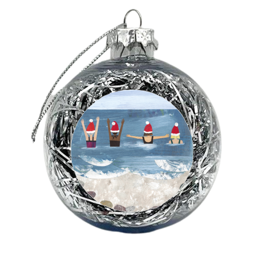 Wild Swimming at Christmas - xmas bauble by Christina Carpenter