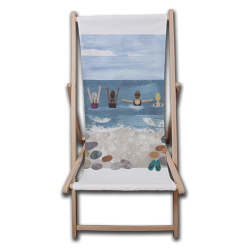 Wild Swimming - canvas deck chair by Christina Carpenter