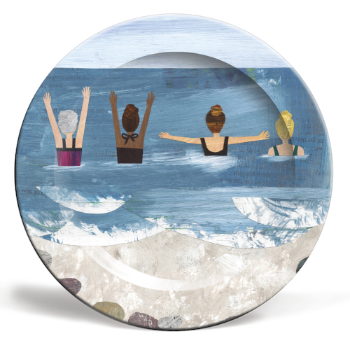 Wild Swimming - ceramic dinner plate by Christina Carpenter