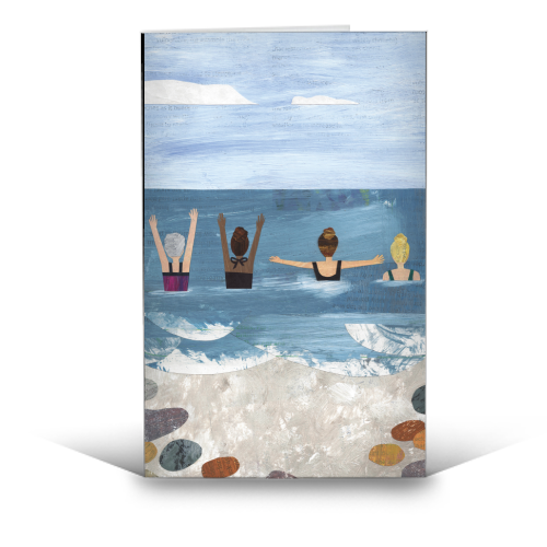 Wild Swimming - funny greeting card by Christina Carpenter