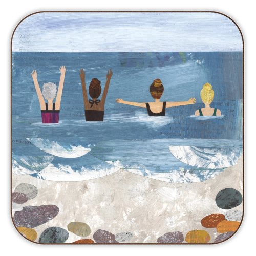 Wild Swimming - personalised beer coaster by Christina Carpenter