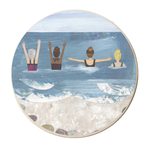 Wild Swimming - personalised beer coaster by Christina Carpenter