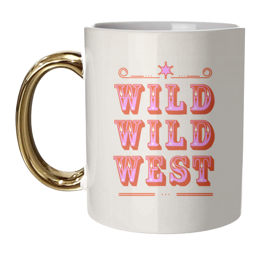 Wild Wild West Cowboy Typography - unique mug by Ania Wieclaw