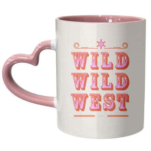Wild Wild West Cowboy Typography - unique mug by Ania Wieclaw