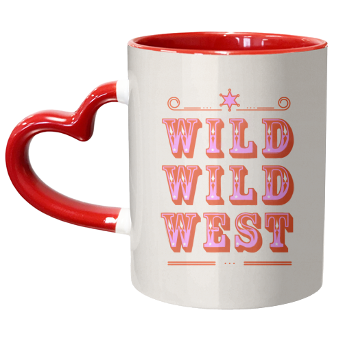 Wild Wild West Cowboy Typography - unique mug by Ania Wieclaw