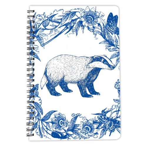 Wild Willow | Badger - personalised A4, A5, A6 notebook by Wallace Elizabeth