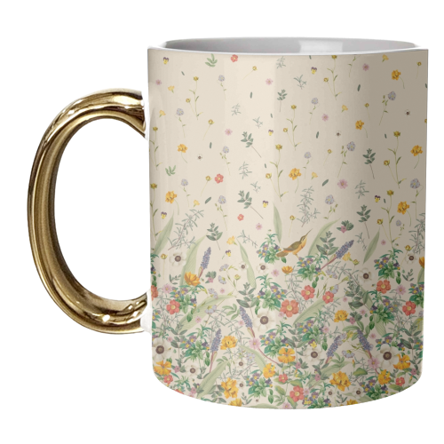 Wildflower bouquet pattern - unique mug by Frida Floral Studio