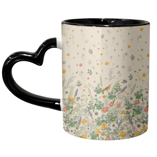 Wildflower bouquet pattern - unique mug by Frida Floral Studio