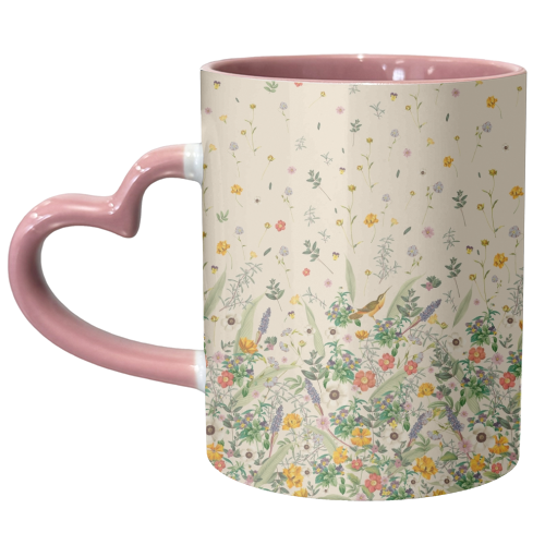 Wildflower bouquet pattern - unique mug by Frida Floral Studio