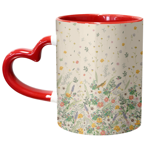 Wildflower bouquet pattern - unique mug by Frida Floral Studio