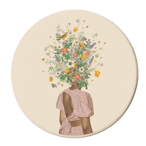 Wildflower bouquet - personalised beer coaster by Frida Floral Studio