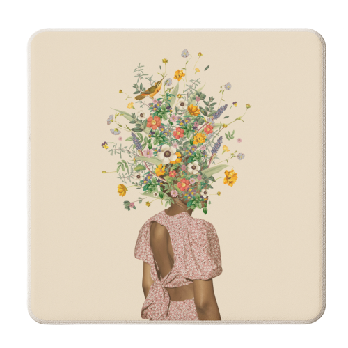 Wildflower bouquet - personalised beer coaster by Frida Floral Studio