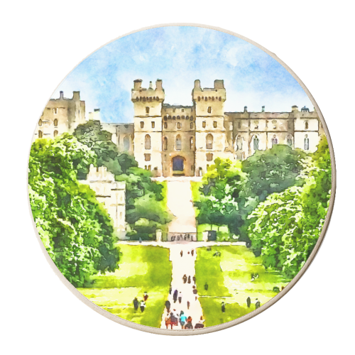 Windsor Castle Watercolour - personalised beer coaster by AP