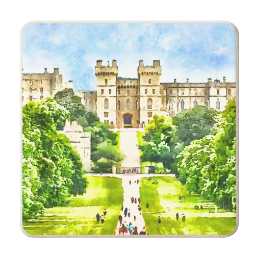 Windsor Castle Watercolour - personalised beer coaster by AP