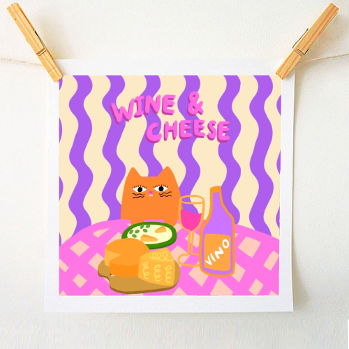 Wine & Cheese Club - A1 - A4 art print by The Paper Tail