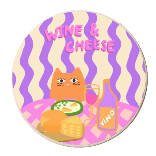 Wine & Cheese Club - personalised beer coaster by The Paper Tail