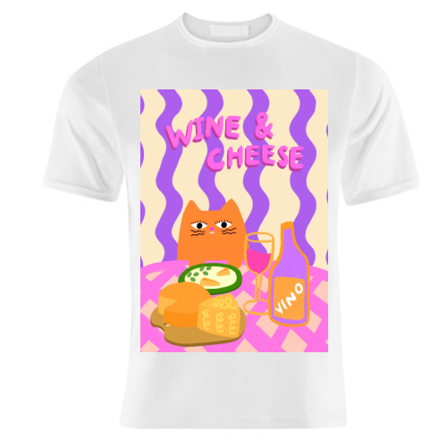 Wine & Cheese Club - unique t shirt by The Paper Tail