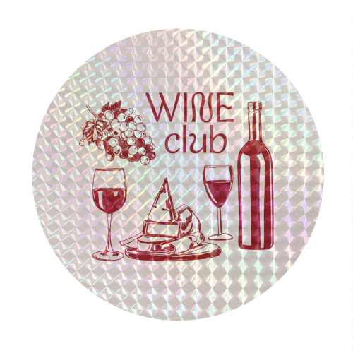 Wine Club – Champagne and Cheese Illustration - Circle Sticker by EZbie