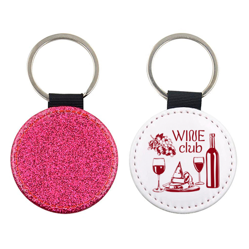Wine Club – Champagne and Cheese Illustration - keyring by EZbie