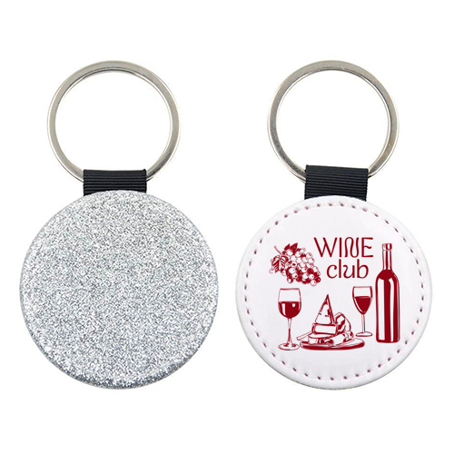 Wine Club – Champagne and Cheese Illustration - keyring by EZbie