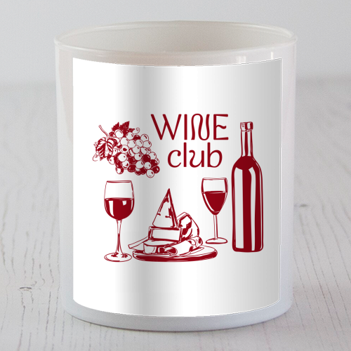 Wine Club – Champagne and Cheese Illustration - scented candle by EZbie