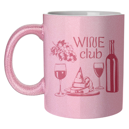 Wine Club – Champagne and Cheese Illustration - unique mug by EZbie