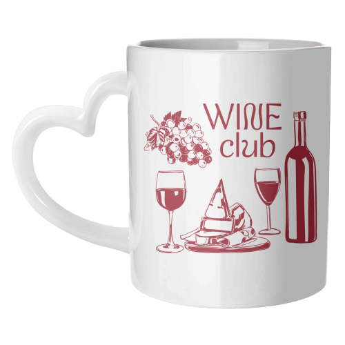 Wine Club – Champagne and Cheese Illustration - unique mug by EZbie
