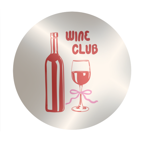 Wine Club Coquette – Romantic Wine Aesthetic - Circle Sticker by EZbie
