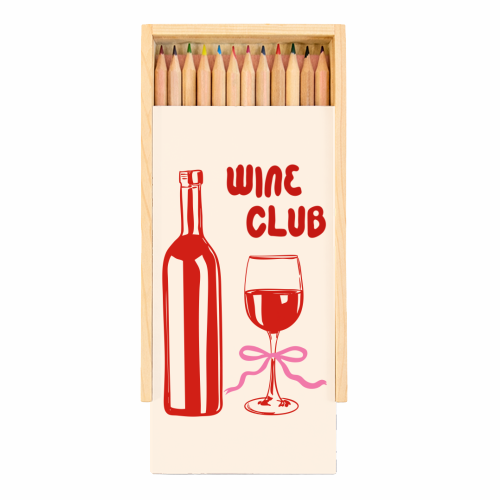 Wine Club Coquette – Romantic Wine Aesthetic - Coloured Pencils with Box by EZbie