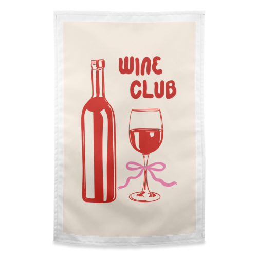 Wine Club Coquette – Romantic Wine Aesthetic - funny tea towel by EZbie