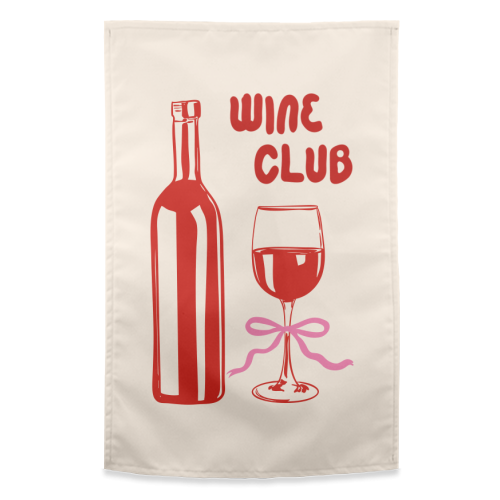 Wine Club Coquette – Romantic Wine Aesthetic - funny tea towel by EZbie