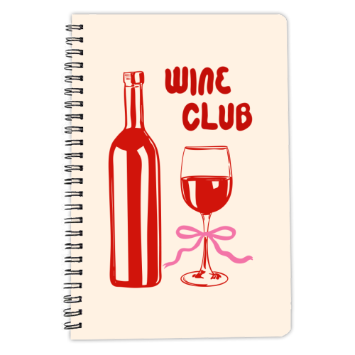 Wine Club Coquette – Romantic Wine Aesthetic - personalised A4, A5, A6 notebook by EZbie