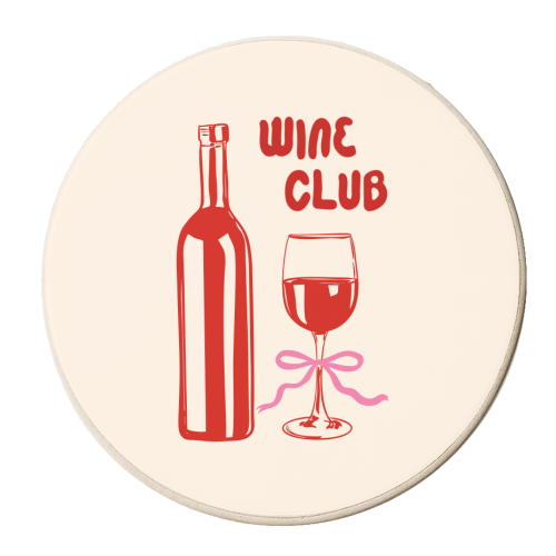 Wine Club Coquette – Romantic Wine Aesthetic - personalised beer coaster by EZbie
