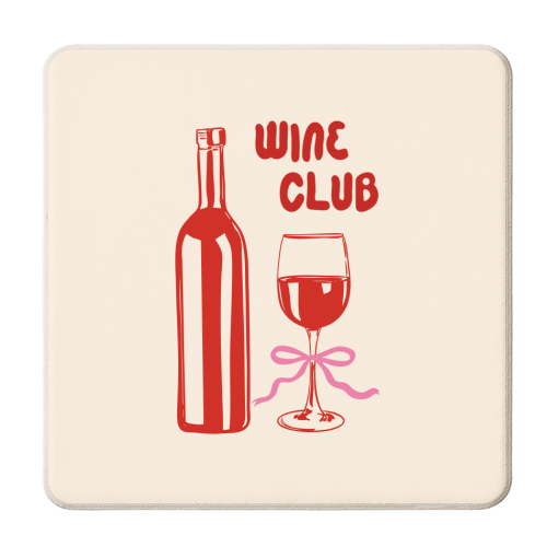 Wine Club Coquette – Romantic Wine Aesthetic - personalised beer coaster by EZbie