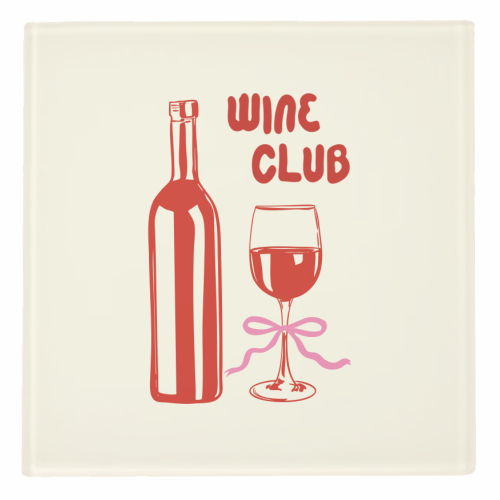 Wine Club Coquette – Romantic Wine Aesthetic - personalised beer coaster by EZbie