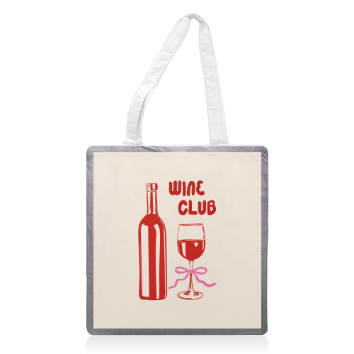 Wine Club Coquette – Romantic Wine Aesthetic - printed canvas tote bag by EZbie