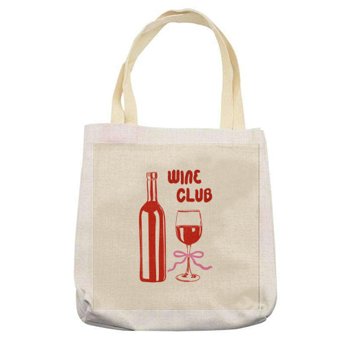 Wine Club Coquette – Romantic Wine Aesthetic - printed canvas tote bag by EZbie