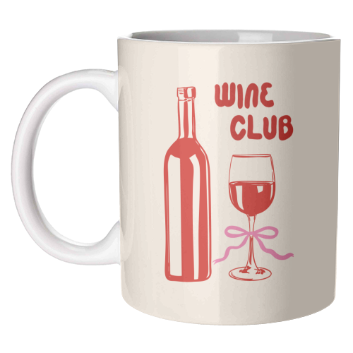 Wine Club Coquette – Romantic Wine Aesthetic - unique mug by EZbie
