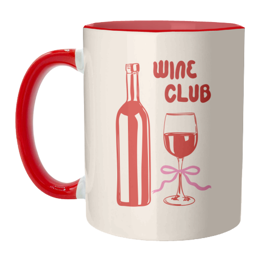 Wine Club Coquette – Romantic Wine Aesthetic - unique mug by EZbie